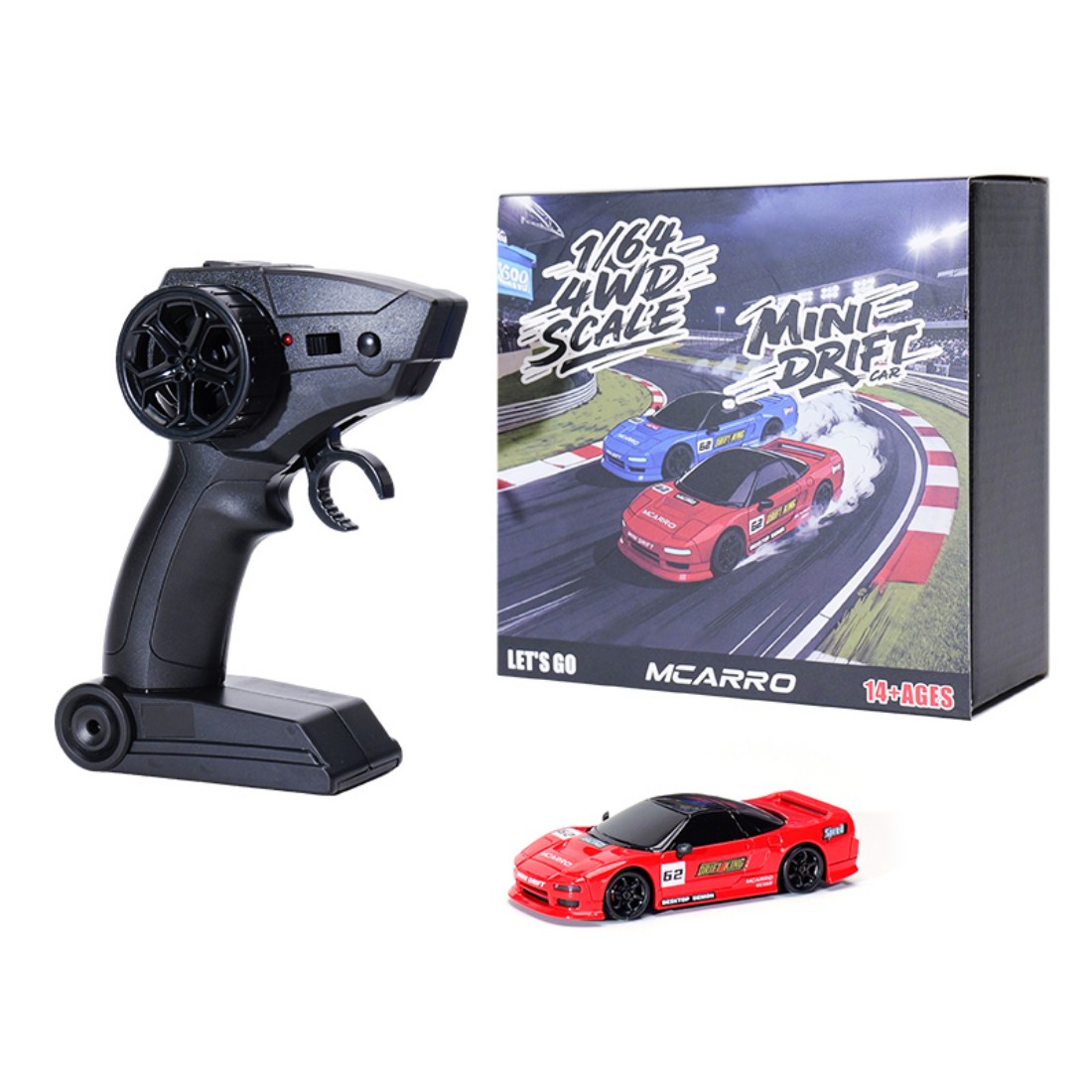 Rc Drift Car Kit - Миниатюрная радиоуправляемая дрифт-машина 1/64, 2.4G, 4WD,